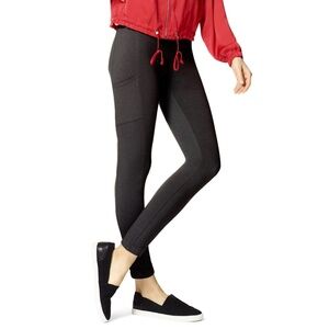 No Nonsense Tech Pocket Leggings, Charcoal Heather — NWT